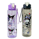 قمقمه استوانهای کرومی بنفش و مشکی نی دار