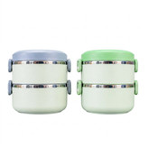 لانچ باکس دو طبقه استیل رنگی در کنار هم